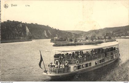 CPA Yvoir L'Ile Bateau