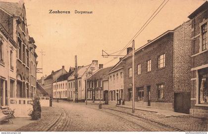 [-15%] BELGIQUE - Zonhoven - Dorpstraat - Rue - Bâtiments - Banc - Ed. Willems Saenen - Obl Zonhoven - Carte postale anc