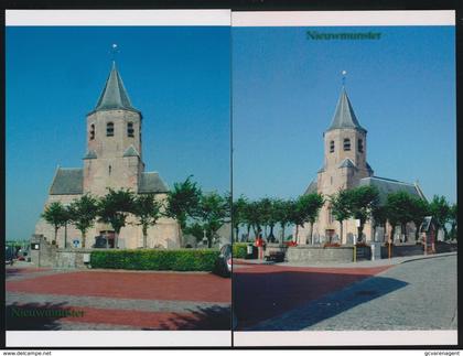 2 FOTOS  NIEUWMUNSTER  DE KERK   15 X 10 CM   ( 2005 )