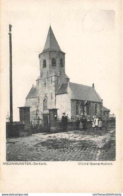 [-20%] BELGIQUE - Niewmunster - De Kerk - Eglise - Cliché Geens Hubert - Obl  Wenduyne 1914 - Animé - Carte postale anci