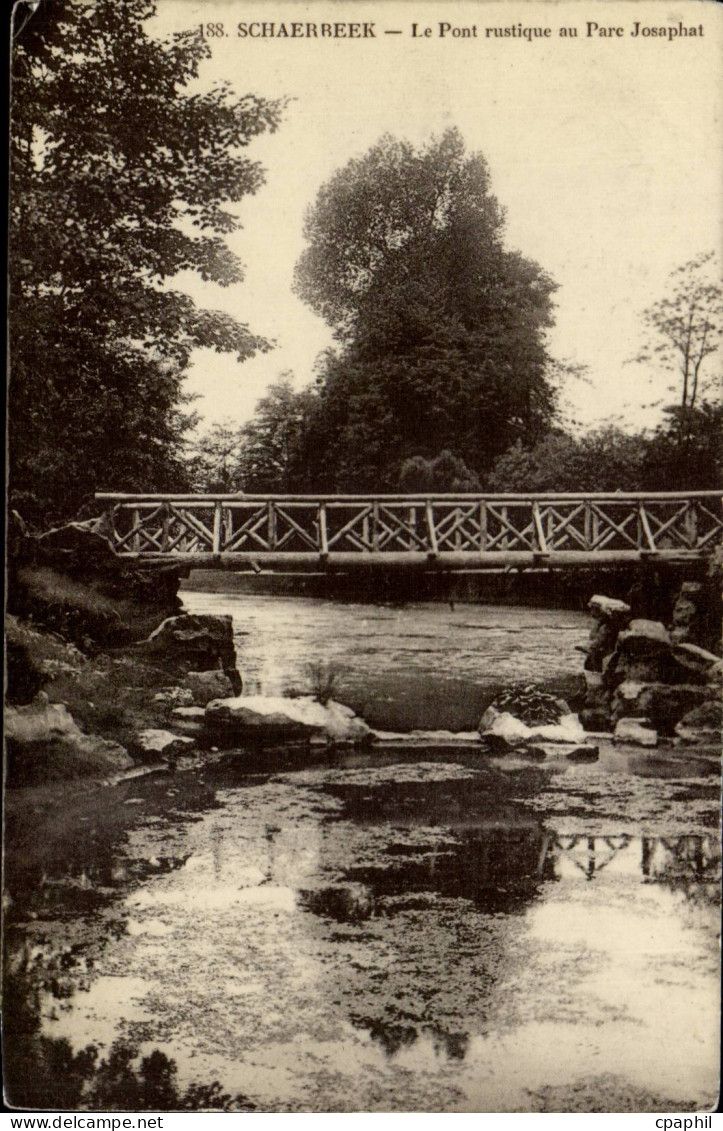 Belgie Belgique CPA Schaerbeek Le pont rustique au parc Jsaphat