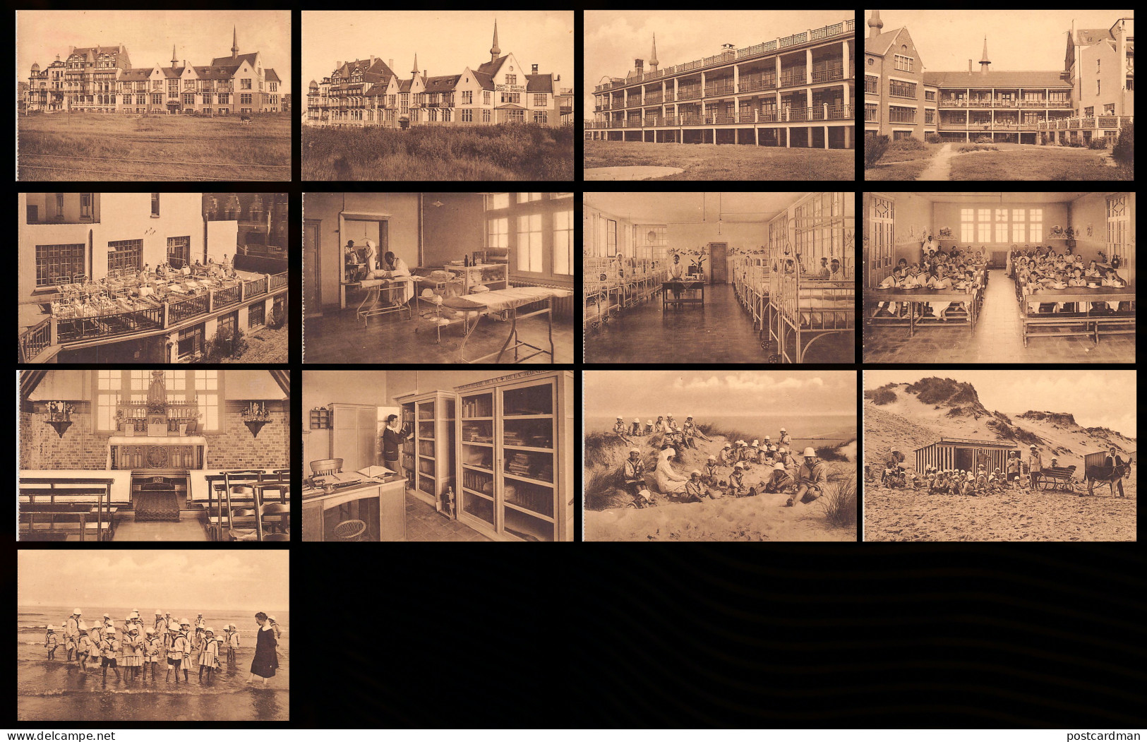 België - BREDENE (W. Vl.) Roger de Grimberghe Maritiem Ziekenhuis - Serie van 12 ansichtkaarten - Belgische Nationale Ve
