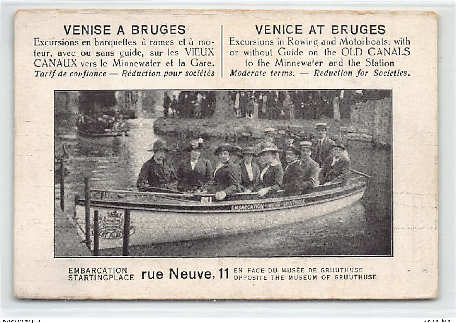 België - BRUGGE (W. Vl.) Van Venetië naar Brugge - Roeiboottocht - Inscheping op Rue Neuf 11, tegenover het Gruuthusemus