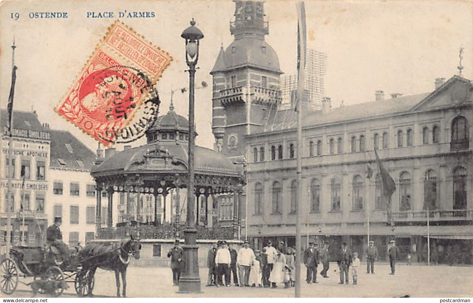 België - OOSTENDE (W. Vl.) Place d'Armes - Ed. S. Theys 19