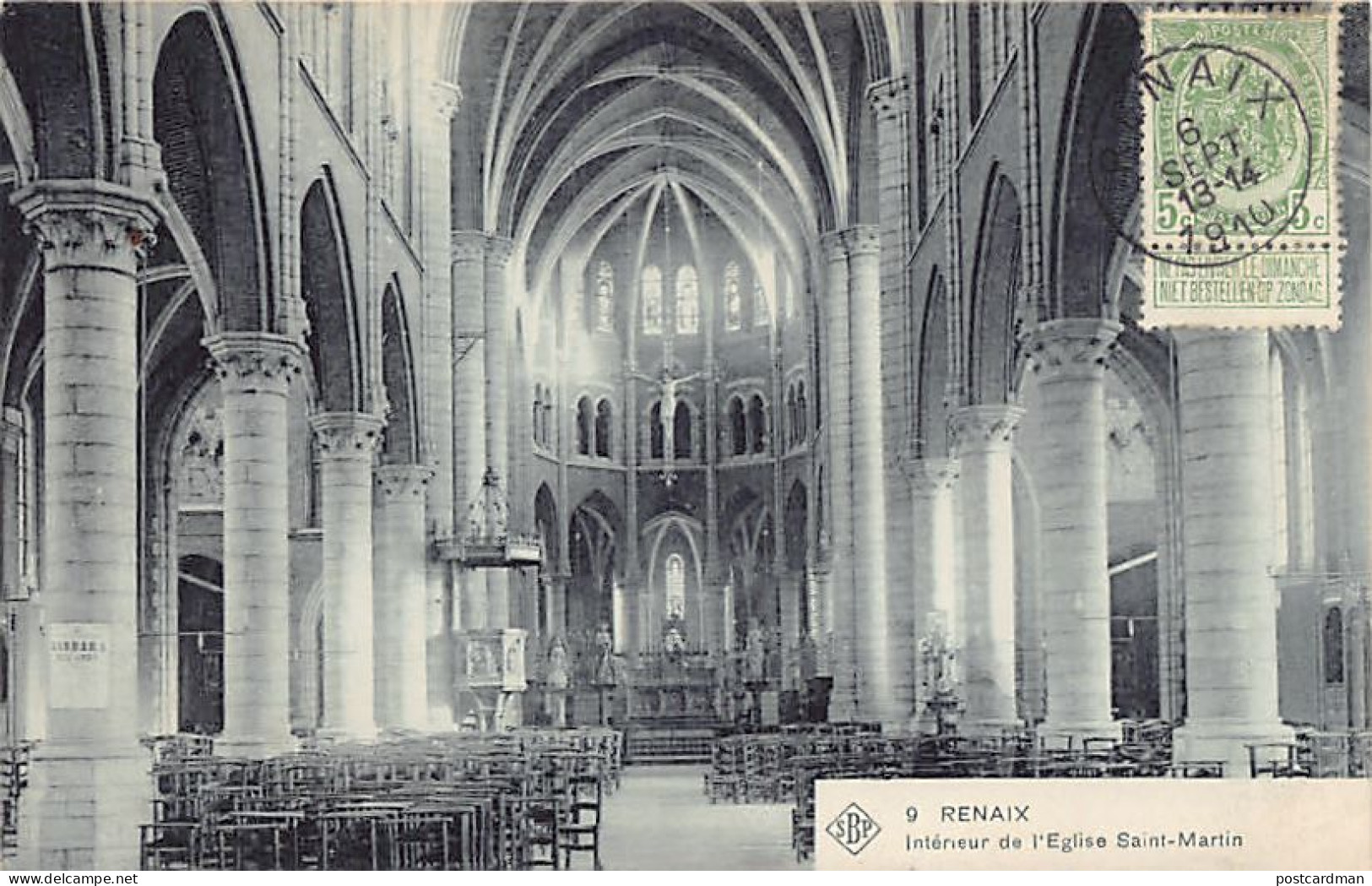 België - RONSE Renaix (O. Vl.) Interieur van de Sint-Martinuskerk