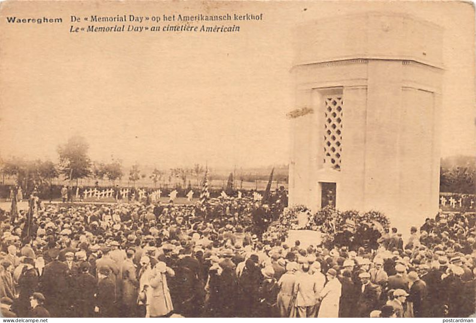 België - WAREGEM (W. Vl.) De Memorial Day op het Amerikaansch kerkhof