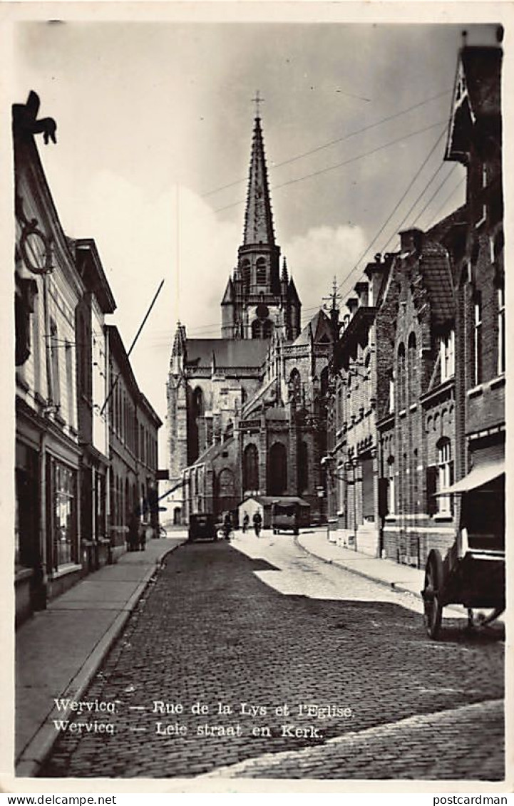 België - WERVIK (W. Vl.) Leie straat en Kerk