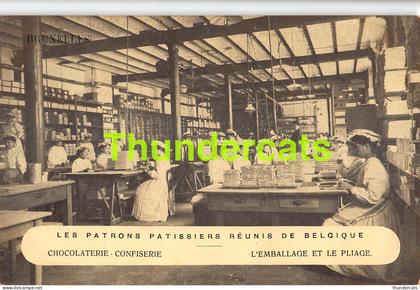 CPA LES PATRONS PATISSIERS REUNIS DE BELGIQUE BRUXELLES CHOCOLAT CHOCOLATERIE CONFISERIE