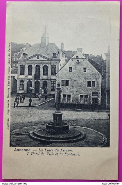 Cpa Andenne Place Perron Hotel de Ville Carte Postale Belgique Namur Rare Secteur Andenelle Huy Seilles Wanze