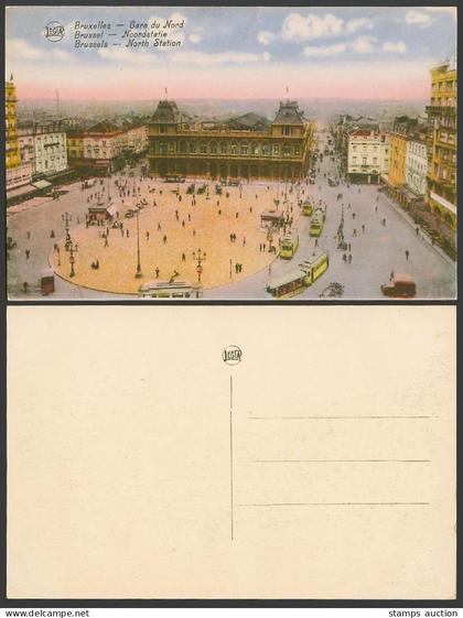 Belgium Bruxelles Old Postcard Gare du Nord, North Station Railway Train Station