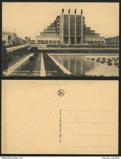 BRUSSELS Heysel Old B/W Postcard - Feestpaleis der Stad