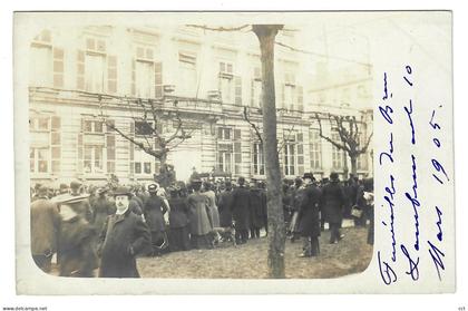 Bruxelles  CARTE PHOTO x 2   Funérailles Baron Auguste Lambermont 10 mars 1905