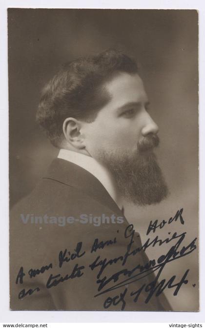 Director Le Sport Belge Brussels Signed To G. Hock (Vintage RPPC 1904)