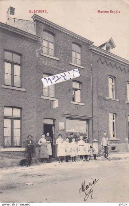 BLEYBERG :  Maison Engels ( edit. Van den heuvel  Bxl   avec timbre 1911  )