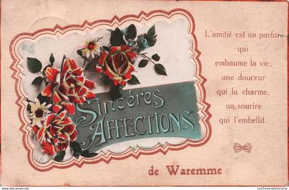 BELGIQUE - Waremme - carte fantaisie - sinceres affections de waremme - carte postale ancienne -