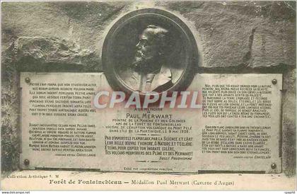 CPA Foret de fontainebleau Medaillom paul Merwrt Caverne d'Augas