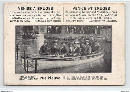 België - BRUGGE (W. Vl.) Van Venetië naar Brugge - Roeiboottocht - Inscheping op Rue Neuf 11, tegenover het Gruuthusemus