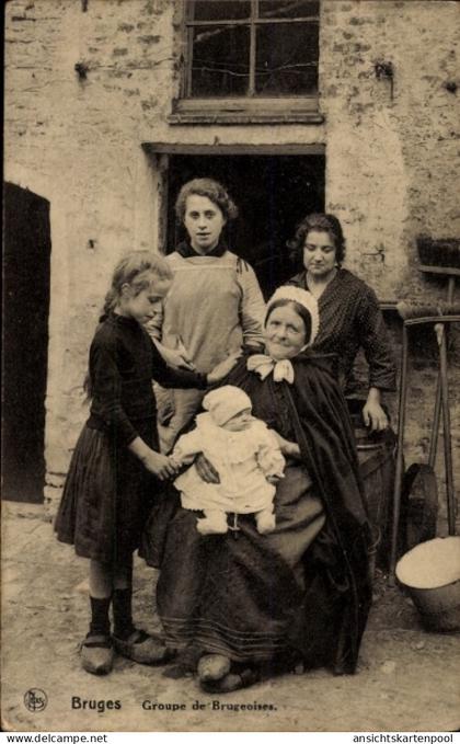 CPA Bruges Bruges Flandre Flandre occidentale, Groupe de Brugeoises