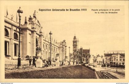 CPA Brüssel Brüssel, Weltausstellung 1910, Palast der Stadt Brüssel