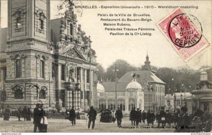 CPA Brüssel Brüssel, Weltausstellung 1910, Palast der Stadt Brüssel, Restaurant
