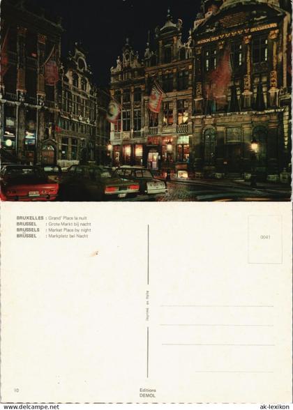 Brüssel Bruxelles Grote Markt bij nacht Market Place by night 1970