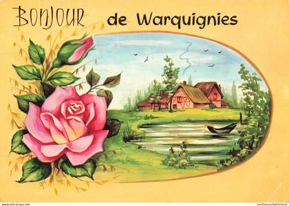 [-15%] BELGIQUE - Colfontaine - Bonjour de Warquignies - Tableau - Village - étang - Carte postale