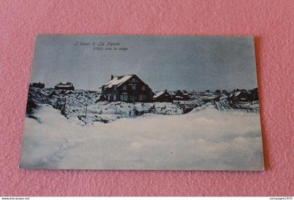 ZELDZAAM !! CPA - DE PANNE LA PANNE - L'HIVER A LA PANNE - VILLAS SOUS LA NEIGE ( 1912 )
