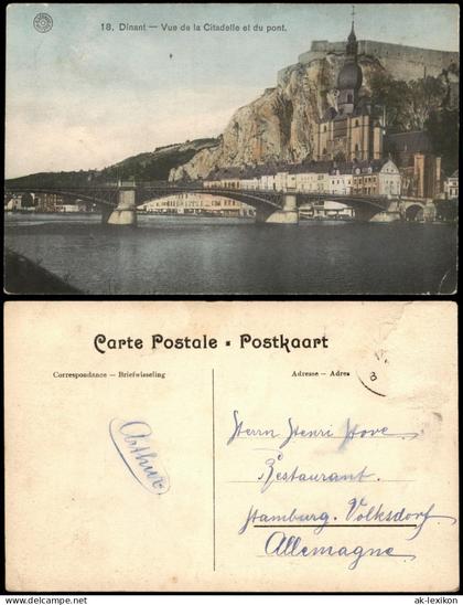 Postkaart Dinant Dinant Dinant Vue de la Citadelle et du pont. 1916