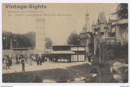 Belgium: Entrée Principale Et Bruxelles Kermesse (Vintage PC ~1900s)
