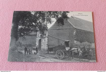 BELLE CPA A VOIR !! OMAL ( GEER ) - LA FERME DALLEMAGNE ( SUPERBE CHARIOT ATTELAGE CHEVAL )