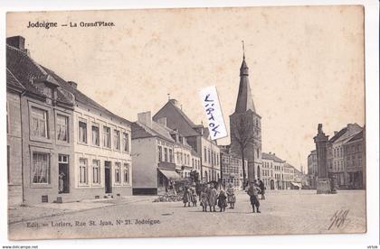 Jodoigne :  la grand place   ( 1908  avec timbre )
