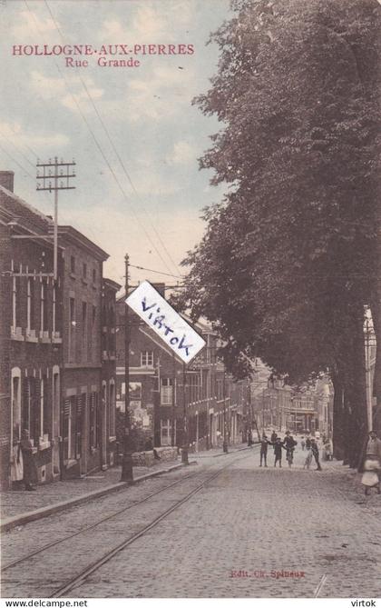 Hollogne-aux-Pierres :   rue grande     ( 1913 avec timbre )