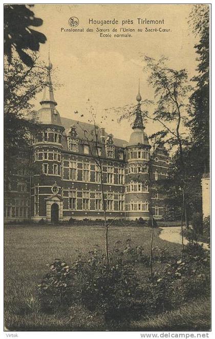 Hougaerde : pensionnat des soeurs de l´union et sacré-coeur : ecole normal ( geschreven 1933 met zegel )