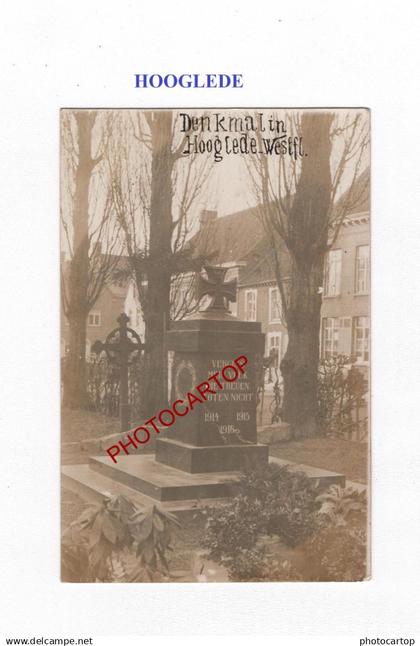 HOOGLEDE-Monument aux Soldats allemands-CARTE PHOTO allemande-GUERRE 14-18-1 WK-BELGIQUE-BELGIEN-Flandern-