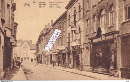 IEPER : statiestraat     (  1923   avec timbres )