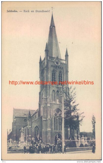 Kerk en standbeeld Jabbeke