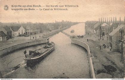 BELGIQUE - Capelle au Bois - Canal de Willebroeck - bateau - charrette - transport - animé - Carte Postale Ancienne