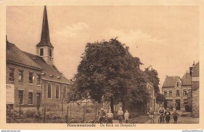 BELGIQUE - Nieuwenrode - Kerk - Dorpzicht - Village - Eglise - Bâtiment - Flèche - Vélo - Animé - Carte postale ancienne