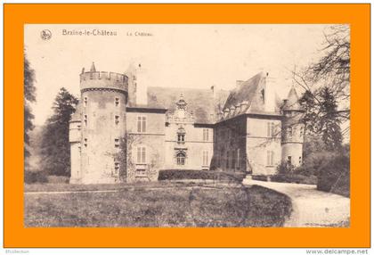 BRAINE LE CHATEAU 1920 BELGIQUE BRABANT WALLON MONUMENT MEDIEVAL ROBIANO COMTES DES HORNES CAD CERCLE POINTILLEE 2 SCANS