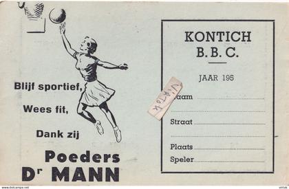 Kontich  :  basket B.B.C.   (  reclame poeders MANN )