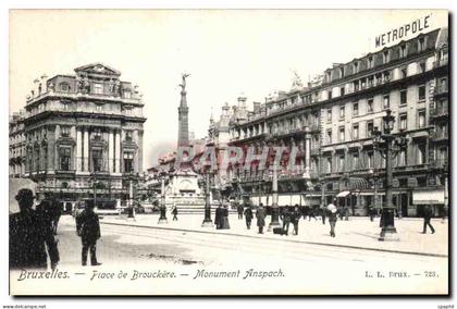 CPA Bruxelles Place de Brouckere Monument Anspach