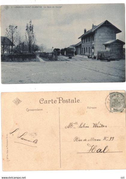 Sint-Kwintens-Lennik   Lennick-Saint-Quentin   La Gare du Vicinal  TRAM VAPEUR   Edit SBP n° 1