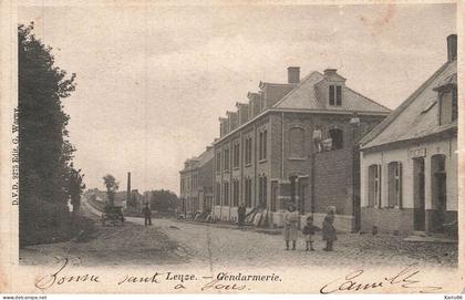 leuze en hainaut * rue et gendarmerie * 1904 * belgique