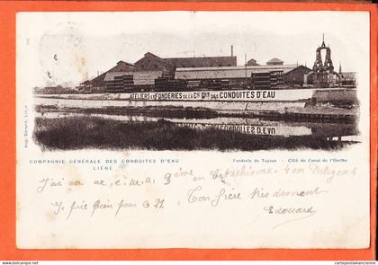 32972 ◉ LIEGE ◉ Compagnie Conduites Eau Fonderie Tuyaux Coté Canal OURTHE ◉ 1905 DASSONVILLE Kasteel Gemert ◉ BENARD