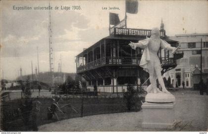 Belgique Belgie Liege CPA Exposition universelle de Liege 1905 Les Jardins (buffet restaurant central)