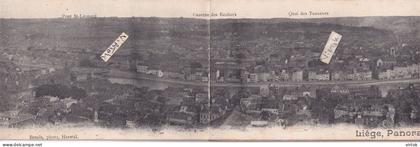 Liège - Luik : panorama - vue générale ( Carte complète en 4 parties -  4 CPA  1905 )  voir scans  RARE