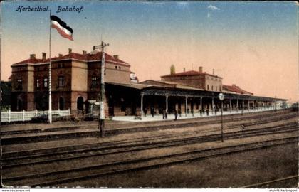 CPA Herbesthal Lontzen Wallonien Lüttich, Bahnhof