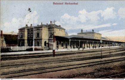 CPA Herbesthal Lontzen Wallonien Lüttich, Bahnhof, Gleisnasicht