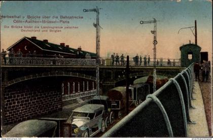 CPA Herbesthal Lontzen Wallonien Lüttich, Brücke über die Bahnstrecke, Cöln-Aachen-Brüssel-Paris,