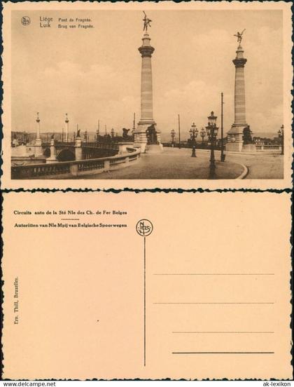 Postkaart Lüttich Luik  wallonisch: Lîdje Pont de Fragnee 1928